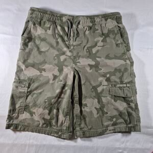 Arizona Jeans Co Boys XL Husky Camo Cargo Shorts Elastic Waist Drawstring